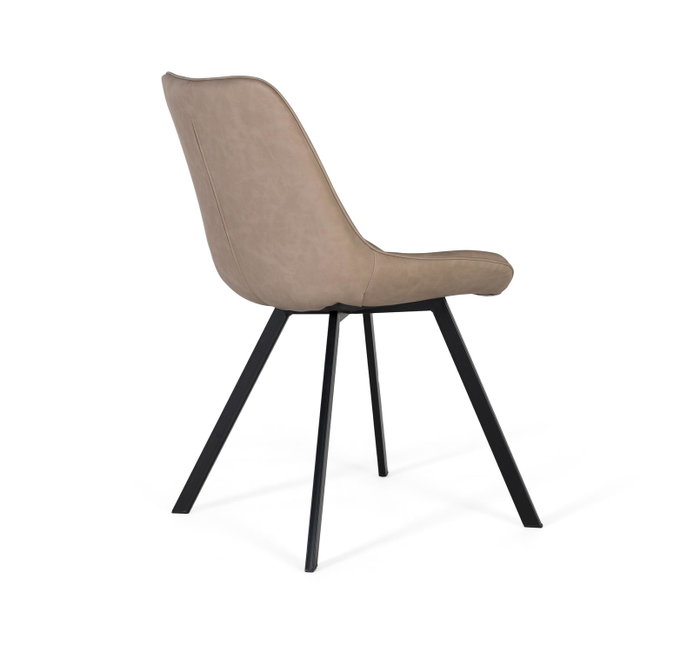 GINER Y COLOMER Lote de 2 sillas beige con patas de acero negro